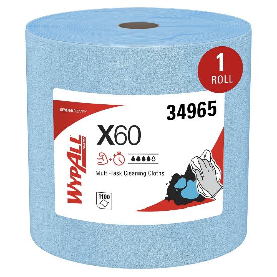 Picture of Kimberly-Clark Professional Wypall X60 Teri Wipers Jumbo Roll Blue 1100 Part# - 34965