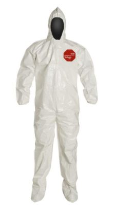 Picture of Dupont Tychem Sl Coverall Zip Ft Ela Wrist Att Socks Tp Part# - D13484403