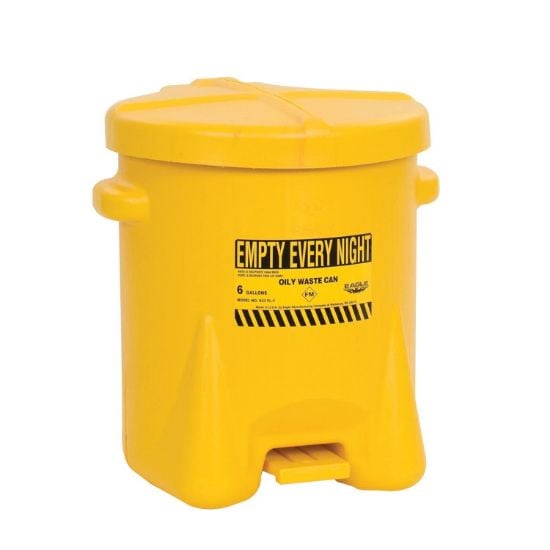 Picture of Eagle 22254 6-Gal Yellow Polyethylene Safety Oily Part# - 933Fly