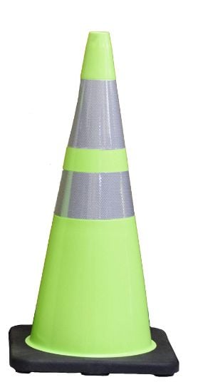 Picture of Cortina 28" Flour. Green Cone 6"U/4"L  Blk Base Part# - 03-500-68