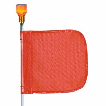 Picture of Checkers Wrng Whip5'Light12" Orange Flagplainhex Base Part# - Fs5L-O