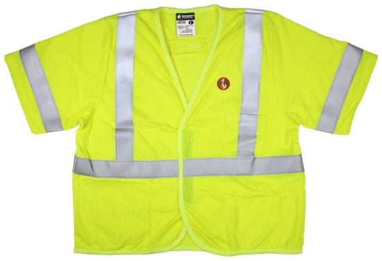 Picture of Mcr Safety Fr Modacrylic Vest Cl3 Mesh Lime X3 Part# - Frmcl3Mlx3