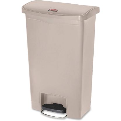 Picture of Rubbermaid Commercial Slim Jim Step-On - 50L/13G Resin Frt Step Beig Part# - 1883458