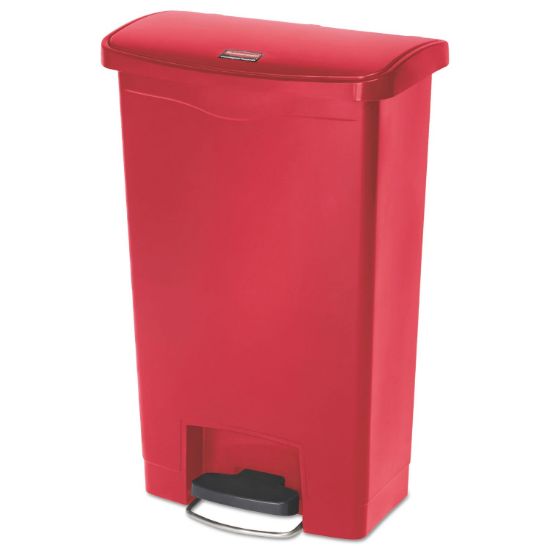 Picture of Rubbermaid Commercial Slim Jim Step-On - 50L/13G Resin Frt Step Red Part# - 1883566