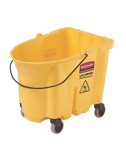 Picture of Rubbermaid Commercial Wavebrake 35 Qt Bucket And Casters  Yellow Part# - 2064914