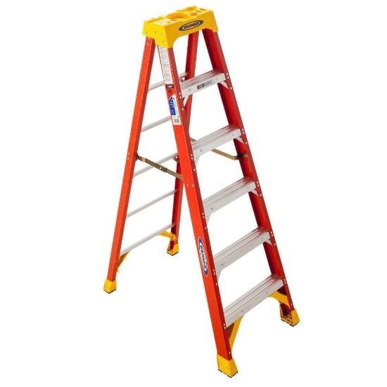 Picture of Werner 6Ft Type Ia Fiberglass Step Ladder 6206 Part# - 6206