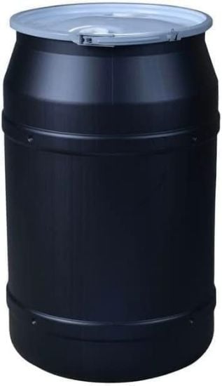 Picture of Eagle 55 Gal Black Poly Lab Pack W/ Metal Lever-Lock Part# - 1656Mblkbg