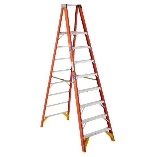 Picture of Werner 14Ft Reach Height Fiberglass Platform Ladder 8Ft Part# - P6208