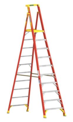 Picture of Werner 16Ft Reach Height Fiberglass Podium Ladder 10Ft Part# - Pd6210