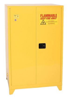 Picture of Eagle 90 Ga Ylw Flammable Cabinet W/Legs. 2 Man Cl Drs Part# - 1992Xlegs