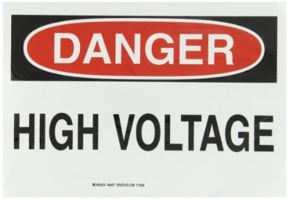 Picture of Brady® 10X14" Danger High Voltage Safety Sign(Sticker) Part# - 84877