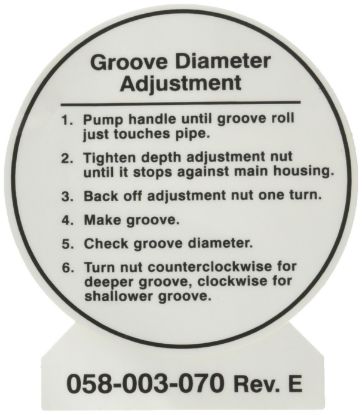 Picture of Ridgid® Lbl- Depth Adjustment Part# - 49262