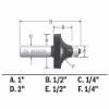 Picture of Bosch Power Tools 1" Roundover Router Bit2-Flute Car Part# - 85294M