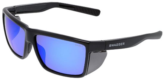 Picture of Mcr Safety Swagger Sr2 Black Frame Blue Dmd Mirror Part# - Sr218B