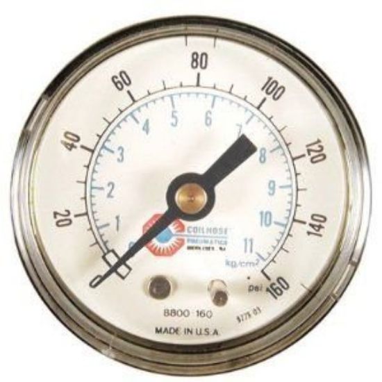 Picture of Coilhose Pneumatics 2" 0-200Psi Chrome Casegauge 1/4' Bottom Part# - Gb14200