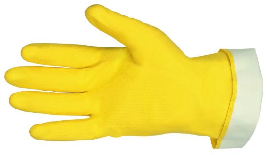 Picture of Mcr Safety Size 9-1/2 Yellow Flocklined Latex Glove .018 Part# - 5290