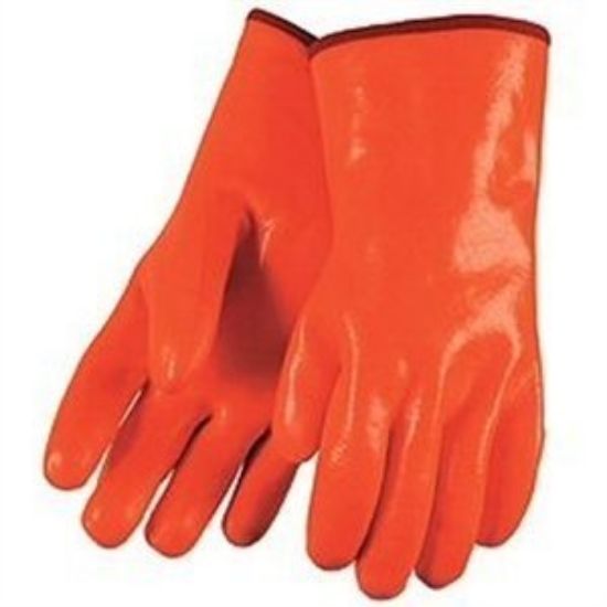 Picture of Mcr Safety Fluorescent Foam Lined Pvc Glove Fully Coate Part# - 6702F