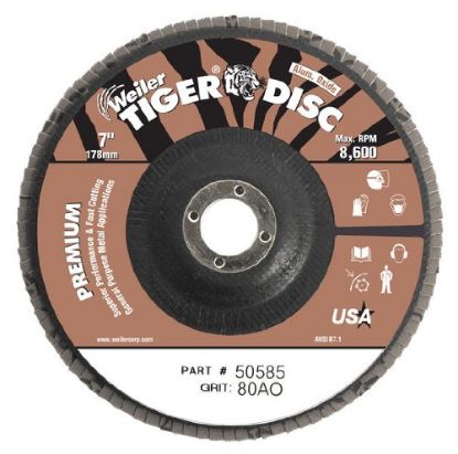 Picture of Weiler® Tiger Disc 7" 80Grit 7/8Arb Part# - 50585