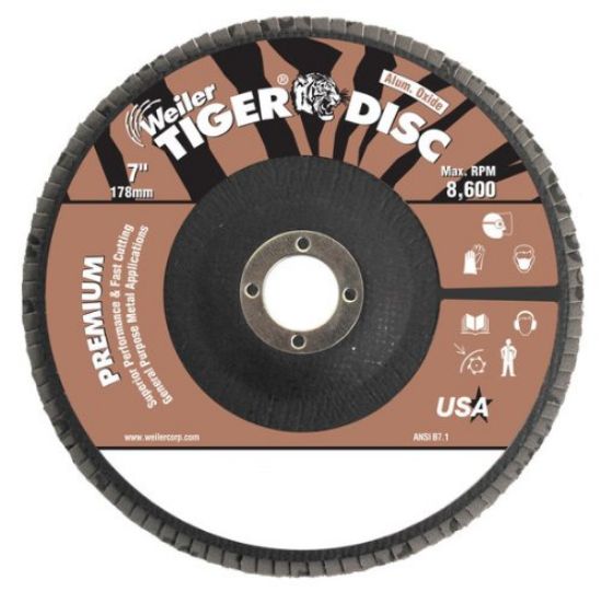 Picture of Weiler® Tiger Disc 7" 60Grit 7/8Arb Part# - 50684