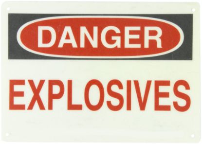 Picture of Brady® 10"X14" Fiberglass Danger Explosives Sign Part# - 75639