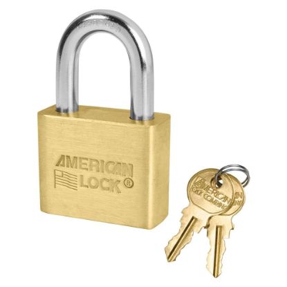 Picture of American Lock Padlock  1.75 In Brass Blade Tumbler  Keyed Like Part# - Al50Ka-D128