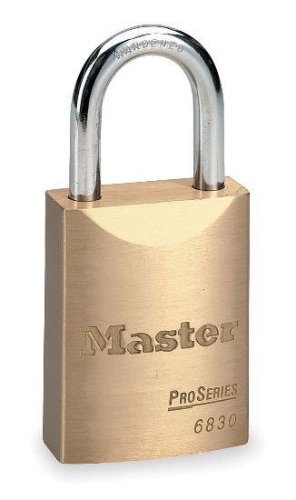 Picture of Master Lock® 5 Pin Brass Rekeyable Padlock Keyed Diffe Part# - 6830