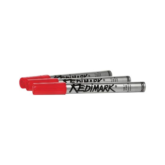 Picture of Dixon Ticonderoga Redimark Red Permanent Chisel Point Marker W/6" Part# - 87110