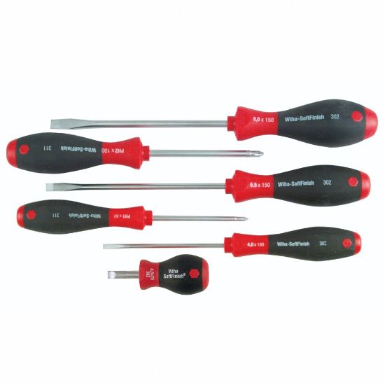 Picture of Wiha Tools 6 Pc Slotted/Phillips Screwdriver Set Part# - 30294