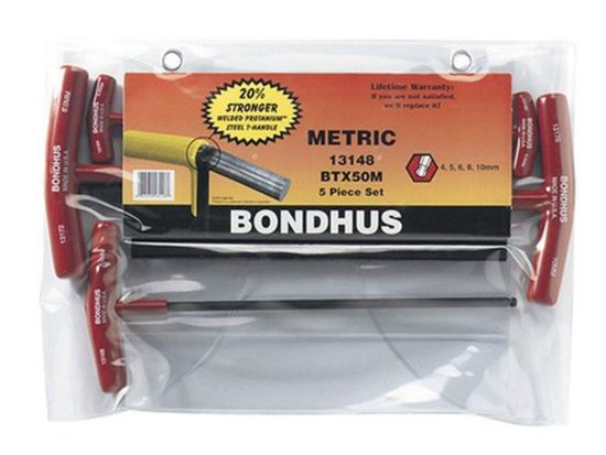 Picture of Bondhus® Btx 50Mm 5Pc. T-Wrench Hex Set Balldriver Part# - 13148