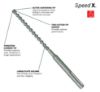 Picture of Bosch Power Tools Sds Max Shank Bit 1-1/4"X31"X36" Wild Bore Head Part# - Hc5073