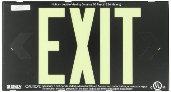 Picture of Brady® Photolum Exit Sign Double Sided W/Mount Bkt Part# - 38098B