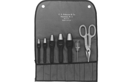 Picture of C.S. Osborne 7Pc. Arch Punch & Tool Set W/Tool Roll Part# - K-17