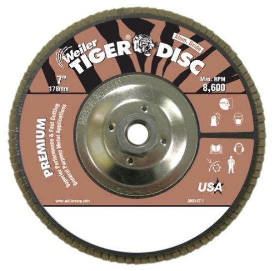 Picture of Weiler® Tiger Disc 7" 80Grit 5/8-11 Part# - 50735