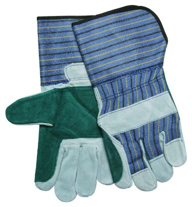 Picture of Mcr Safety Dbl Leather Palm Glove W/4-1/2" Plasticized Part# - 1412A