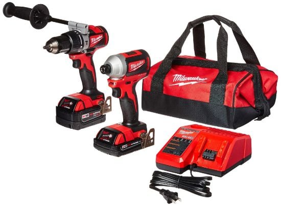 Picture of Milwaukee® Tool M18 Brushless Hammer Drill/Imp Combo Kit 2.0 4.0 Part# - 2893-22Cx