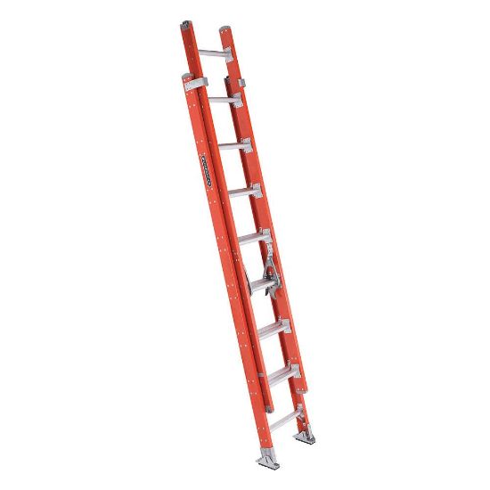 Picture of Louisville Ladder® 16" Ext Ladder D Rung Two Section Fiberglass Part# - Fe7216