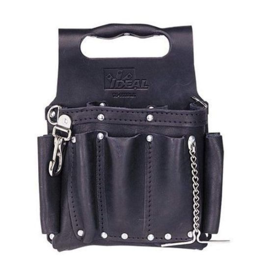 Picture of Ideal® Industries Blk Premium Leather Toolpouch W/ Shoulder Strap Part# - 35-950Blk