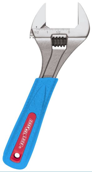 Picture of Channellock® 10" Code Blue Gripped Adj Wrench Wide Part# - 810Wcb