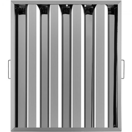 Picture of VEVOR Pack of 6 Hood Filters 19.5W x 24.5H Inch, 430 Stainless Steel 4 Grooves Commercial Hood Filters, Range Hood Filter for Grease Rated Commercial Kitchen Exhaust Hoods