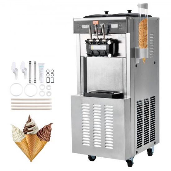 Picture of VEVOR Commercial Ice Cream Machine 1400W 20/5.3 Gph Hard Serve Ice Cream Maker with LED Display Screen Auto Shut-Off Timer One Flavors Perfect for Restaurants Snack bar Supermarkets