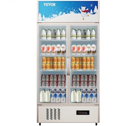 Picture of VEVOR 24'' Built-in Beverage Cooler, 5.3 cu.ft. Stainless Steel Beverage Refrigerator w/Embraco Compressor, 142 Can Beer Fridge for Home Bar Office Outdoor Indoor Use, 150L, Black & Silver