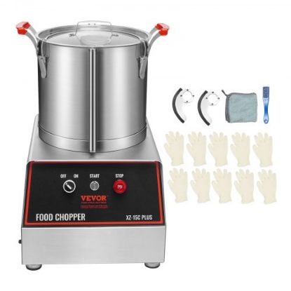 Picture of VEVOR 110V Commercial Food Processor 10L Capacity 1100W Electric Food Cutter 1400RPM Stainless Steel Food Processor Perfect for Vegetable Fruits Grains Peanut Ginger Garlic