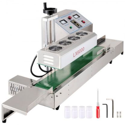 Picture of VEVOR LX-6000 Induction Bottle Sealer Cap Diameter 20-80mm Induction Sealing Machine Continuous Induction Sealer Heat Induction Sealing Machine for Height 80-300mm Bottles