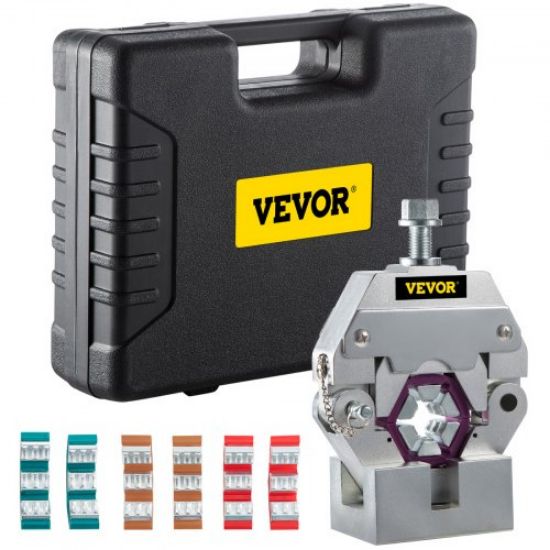 Picture of VEVOR Hydraulic Hose Crimper Hydra-Krimp 71500,Manual AC Hose Crimper Kit Air Conditioning Repaire Handheld, Hydraulic Hose Crimping Tool with 7 Die Set for Barbed and Beaded Hose Fittings