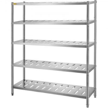 Picture of VEVOR Stainless Steel Shelving 60x18.5 Inch 4 Tier Adjustable Shelf Storage Unit Stainless Steel Heavy Duty Shelving for Kitchen Commercial Office Garage Storage 330lb Per Shelf