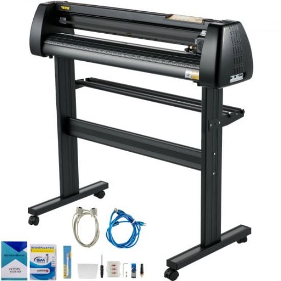 Picture of VEVOR Vinyl Cutter 53 Inch Plotter Machine Automatic Paper Feed Vinyl Cutter Plotter Speed Adjustable Sign Cutting with Floor Stand Signmaster Software