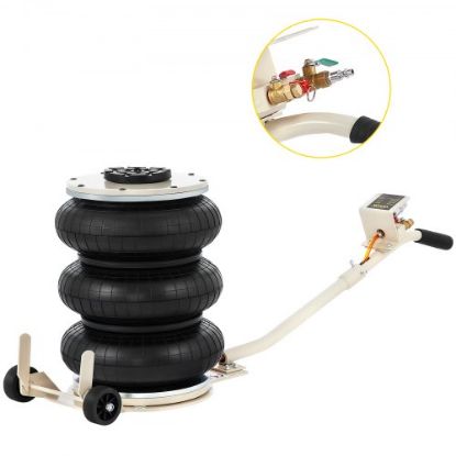 Picture of VEVOR Pneumatic Jack, 5 Ton/11023 lbs Triple Bag Air Jack, Lifting Height 6.3-15.75 Inch, Inflatable Car Jack with Long Handle, Lifter Pneumatic Air Jack for Garage Car Lifting Repair