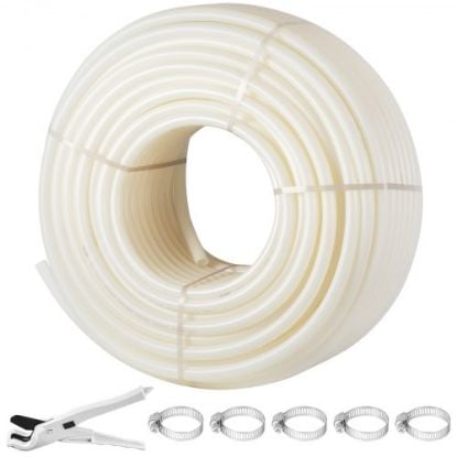 Picture of VEVOR PEX Tubing Oxygen Barrier - 2 Rolls of 1/2 Inch X 300 Feet Tube Coil - EVOH PEX-B Pipe for Residential Commercial Radiant Floor Heating Pex Pipe (1/2" O2-Barrier, 2x300Ft/Red+Blue)