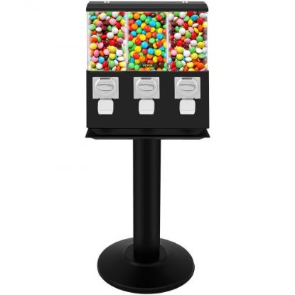 Picture of VEVOR Triple Head Candy Vending Machine, 1-inch Gumball Vending Machine, Commercial Gumball Vending Machine with Stand and Adjustable Candy Outlet Size, Candy Vending Machine for Home, Gaming Stores