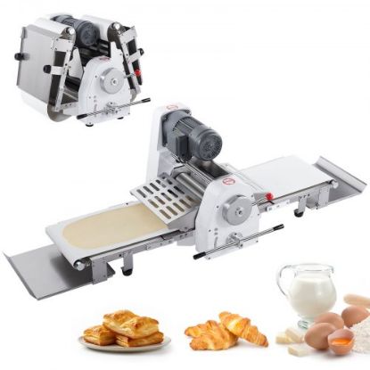 Picture of VEVOR Pizza Dough Roller Sheeter, Max 12" Automatic Commercial Dough Roller Sheeter, 370W Electric Pizza Dough Roller Stainless Steel, Suitable for Noodle Pizza Bread and Pasta Maker Equipment